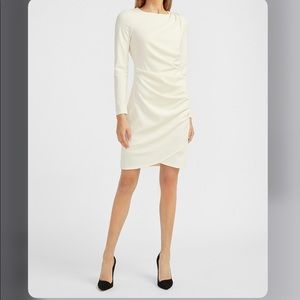 EXPRESS Embellished Button Shoulder Ruched Sheath Dress - SIZE : XS PETITE